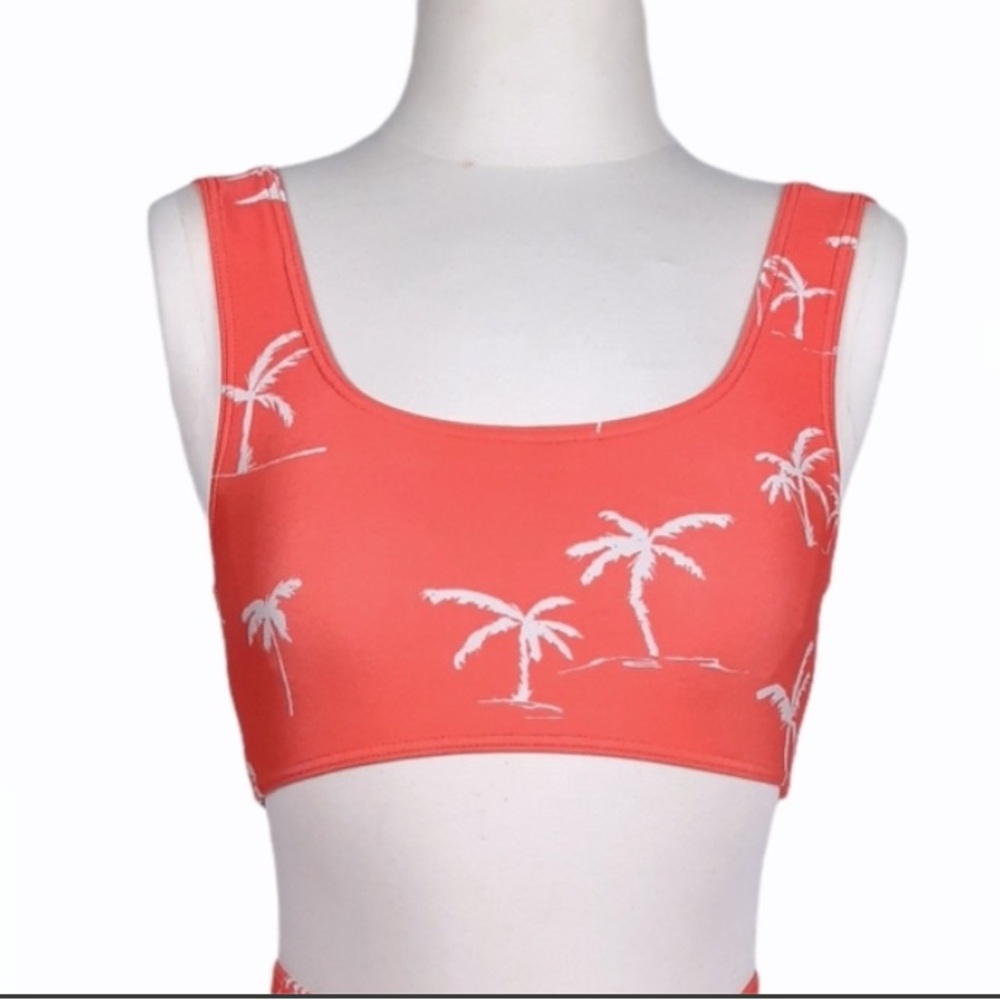 American apparel tropical palm tree bikini top